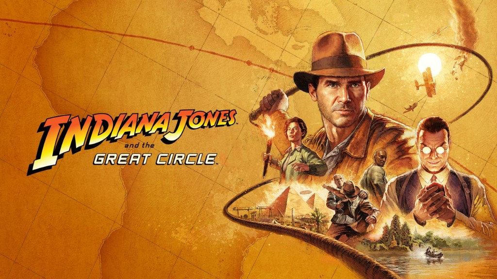 Indiana Jones and the Great Circle — camels beside desert pyramids